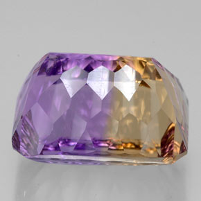 Ametrino bicolor natural 10,80ct, corte esmeralda, VVS