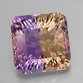 Ametrino bicolor natural 12,03ct, corte esmeralda, VVS