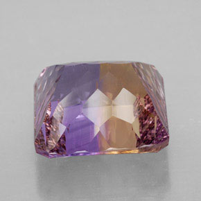 Ametrino bicolor natural 12,03ct, corte esmeralda, VVS