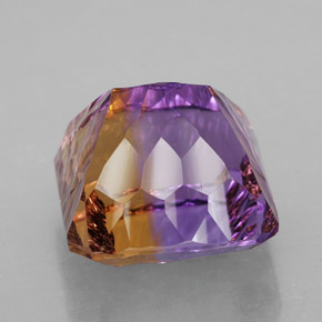 Ametrino bicolor natural 14,07ct, corte esmeralda, VVS
