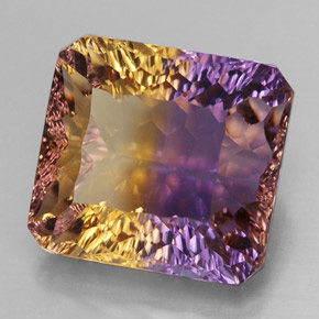 Ametrino bicolor natural 13,32ct, corte esmeralda, VVS
