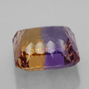 Ametrino bicolor natural 13,32ct, corte esmeralda, VVS