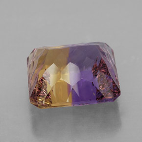Ametrino bicolor natural 9,82ct, corte esmeralda, VVS