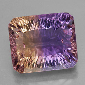 Ametrino bicolor natural 13,10ct, corte esmeralda, VVS