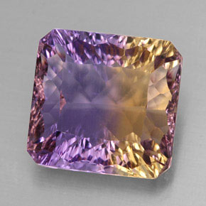Ametrino bicolor natural 11,06ct, corte esmeralda, VVS