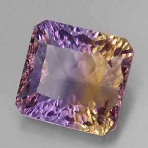 Ametrino bicolor natural 11,06ct, corte esmeralda, VVS