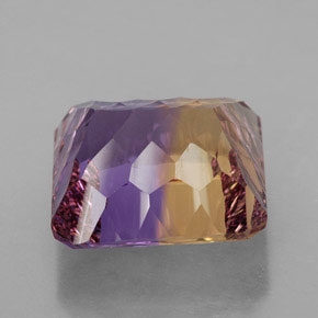 Ametrino bicolor natural 11,06ct, corte esmeralda, VVS