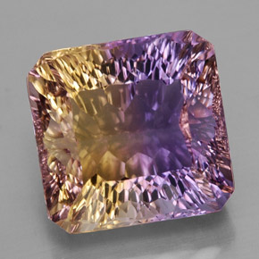 Ametrino bicolor natural 15,03ct, corte esmeralda, VVS