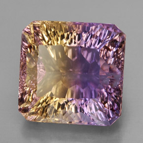 Ametrino bicolor natural 15,03ct, corte esmeralda, VVS