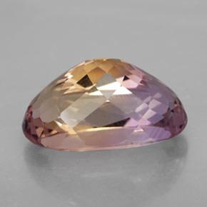 Ametrino bicolor natural 13,60ct, corte oval, VVS