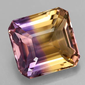 Ametrina Bicolor Natural 12.16ct, Corte Esmeralda, VVS