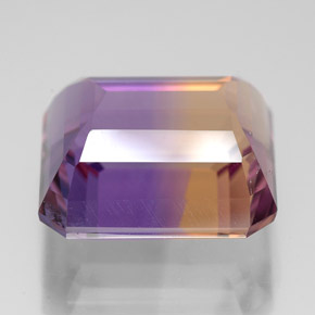 Ametrino bicolor natural 11,07ct, corte esmeralda, VS