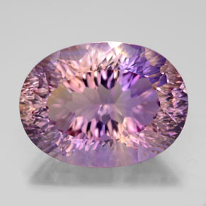 Ametrino bicolor natural 10,85ct, corte oval, VVS