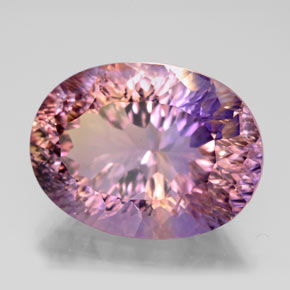 Ametrino bicolor natural 10,85ct, corte oval, VVS