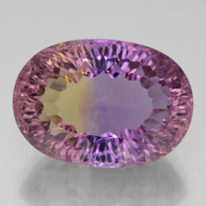 Ametrino bicolor natural 13,50ct, corte oval, VVS