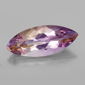 Ametrino bicolor natural 13,51ct, marquise, IF
