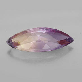 Ametrino bicolor natural 13,51ct, marquise, IF
