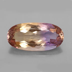 Ametrino bicolor natural 18,48ct, corte oval, VVS