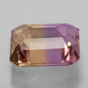 Ametrino bicolor natural 4,28ct, corte esmeralda, VVS