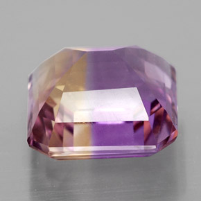 Ametrino bicolor natural 4,82ct, corte esmeralda, VVS