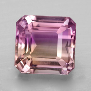 Ametrino bicolor natural 4,64ct, corte esmeralda, VVS-VS