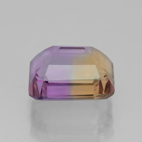 Ametrino bicolor natural 4,38ct, corte esmeralda, VVS