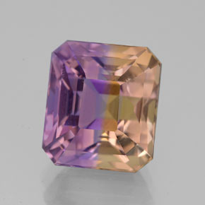 Ametrino bicolor natural 5,80ct, corte esmeralda, VVS