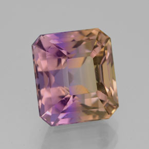 Ametrino bicolor natural 5,80ct, corte esmeralda, VVS