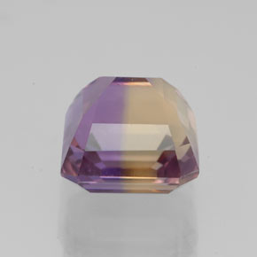 Ametrino bicolor natural 4,69ct, corte esmeralda, VVS
