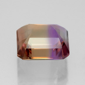 Ametrino bicolor natural 4,67ct, corte esmeralda, VVS