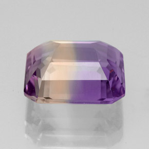 Ametrino bicolor natural 5,42ct, corte esmeralda, VVS
