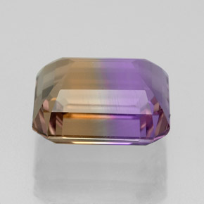 Ametrino bicolor natural 5,22ct, corte esmeralda, VVS