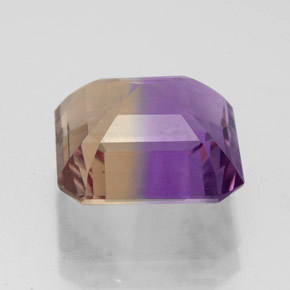 Ametrino bicolor natural 4,79ct, corte esmeralda, VVS