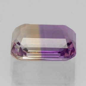 Ametrino bicolor natural 4,11ct, corte esmeralda, VVS