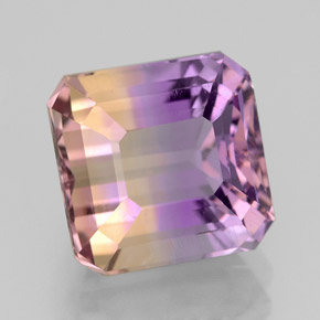Ametrino bicolor natural 4,23ct, corte esmeralda, VVS