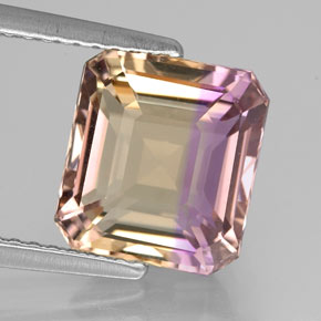 Ametrina Bicolor Natural 3.33ct, Corte Esmeralda, VVS