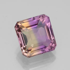 Ametrino bicolor natural 2,90ct, corte esmeralda, VVS