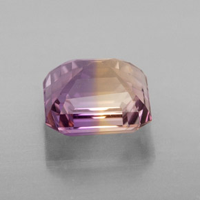 Ametrino bicolor natural 2,68ct, corte esmeralda, VVS
