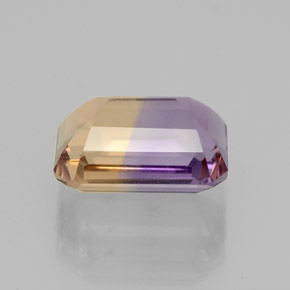 Ametrino bicolor natural 2,92ct, corte esmeralda, VVS