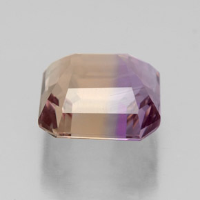 Ametrino bicolor natural 4,65ct, corte esmeralda, VVS
