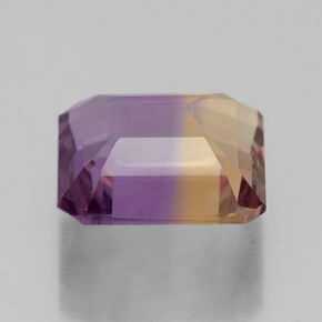 Ametrino bicolor natural 2,96ct, corte esmeralda, VVS