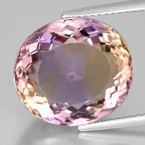Ametrino bicolor natural 9,52ct, corte oval, IF
