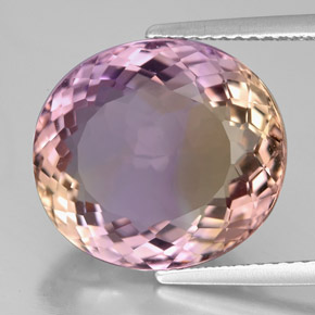 Ametrino bicolor natural 9,52ct, corte oval, IF
