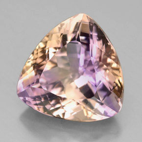 Ametrino bicolor natural 9,29ct, trillion, VVS