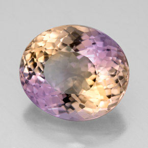 Ametrino bicolor natural 8,50ct, corte oval, VS