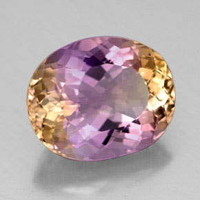 Ametrino bicolor natural 7,88ct, corte oval, VVS
