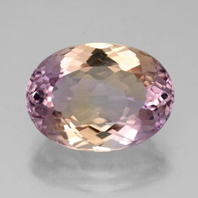 Ametrino bicolor natural 6,74ct, corte oval, VVS