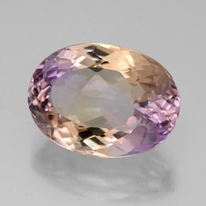 Ametrino bicolor natural 6,74ct, corte oval, VVS