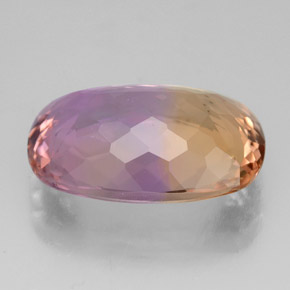 Ametrino bicolor natural 8,76ct, almofada cortada, VVS