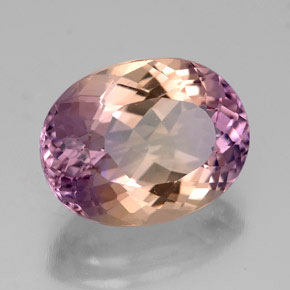Ametrino bicolor natural 5,69ct, corte oval, VVS